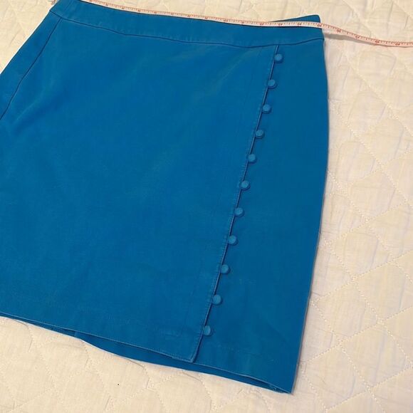 NWOT Loft Bright Blue Size Button Down Skirt Size 6 - Picture 6 of 13